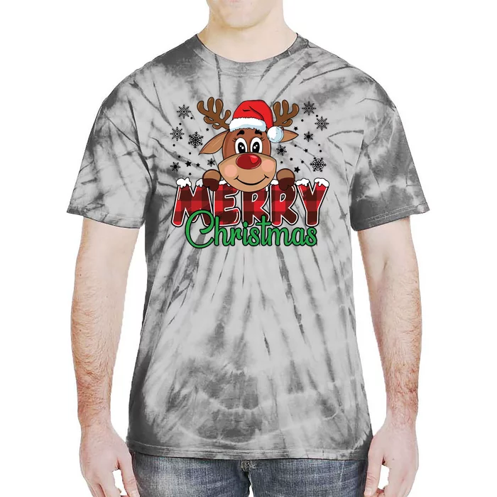 Merry Christmas Reindeer Women Family Matching Reindeer Tie-Dye T-Shirt