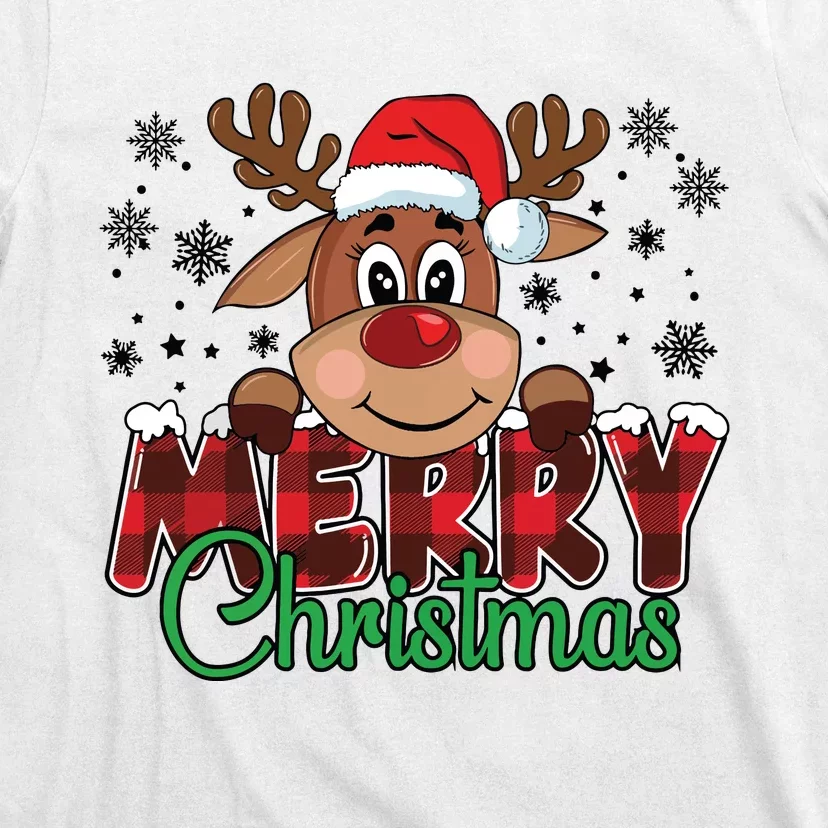 Merry Christmas Reindeer Women Family Matching Reindeer T-Shirt