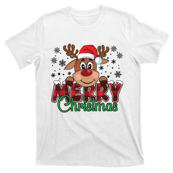 Merry Christmas Reindeer Women Family Matching Reindeer T-Shirt