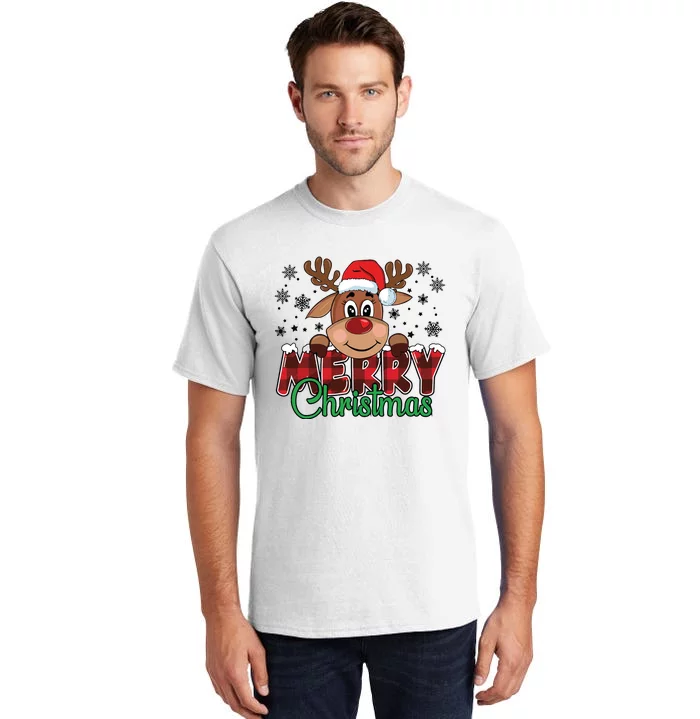 Merry Christmas Reindeer Women Family Matching Reindeer Tall T-Shirt