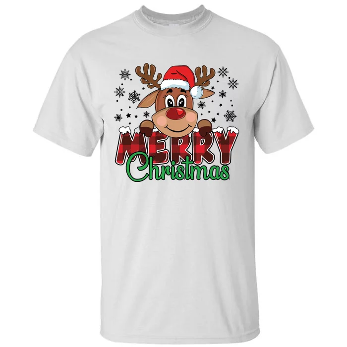 Merry Christmas Reindeer Women Family Matching Reindeer Tall T-Shirt