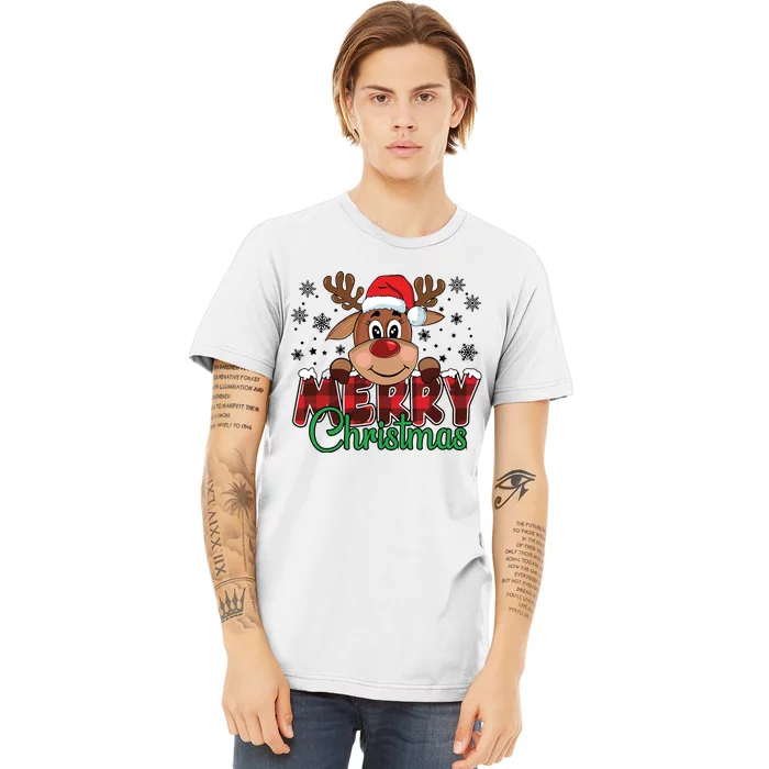 Merry Christmas Reindeer Women Family Matching Reindeer Premium T-Shirt