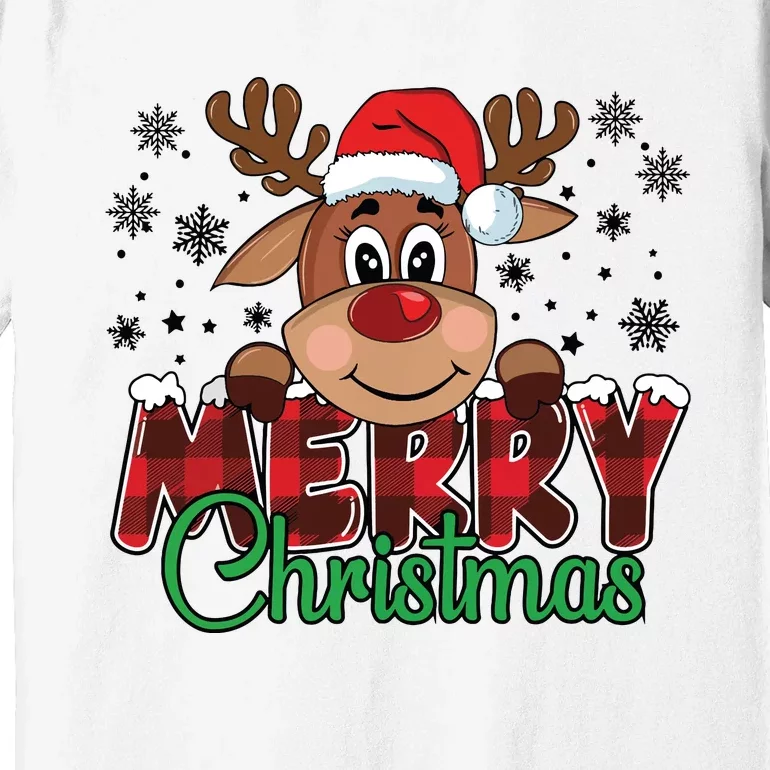 Merry Christmas Reindeer Women Family Matching Reindeer Premium T-Shirt