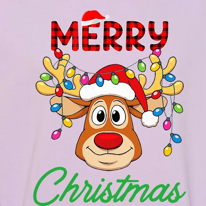 Merry Christmas Reindeer  Family Matching Reindeer Garment-Dyed Sweatshirt