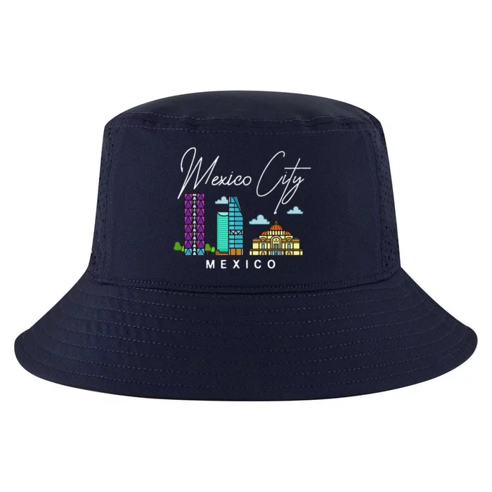 Mexico City Skyline Map Travel Sweat Cool Comfort Performance Bucket Hat