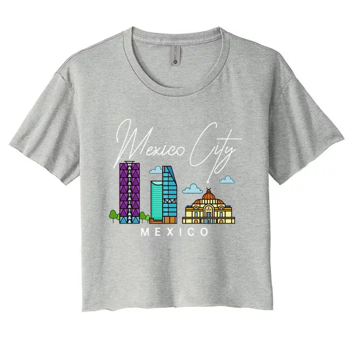 Mexico City Skyline Map Travel Sweat Women's Crop Top Tee