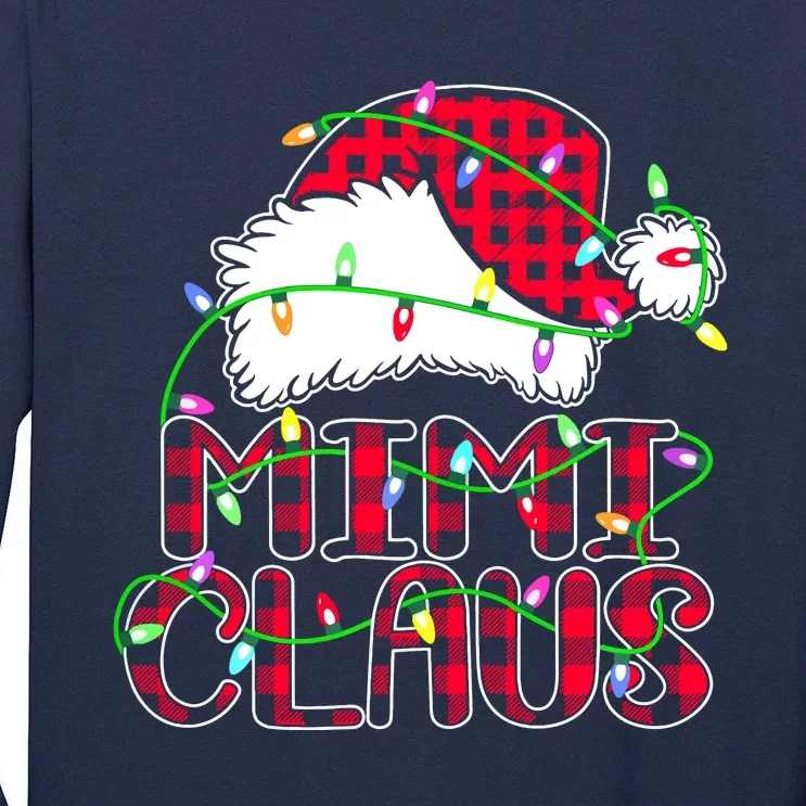 Mimi Claus Shirt Christmas Lights Pajama Family Matching Tall Long Sleeve T-Shirt