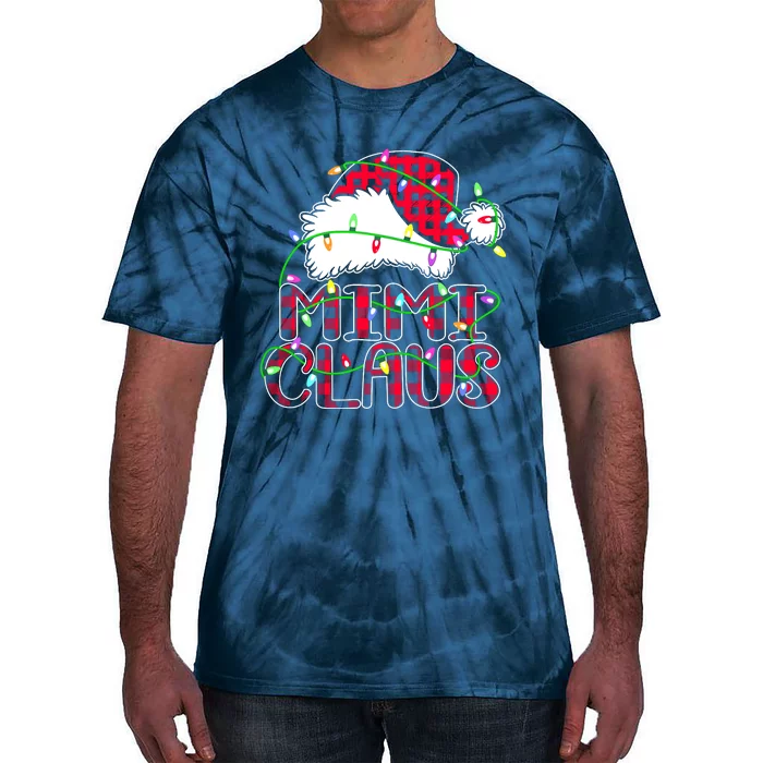 Mimi Claus Shirt Christmas Lights Pajama Family Matching Tie-Dye T-Shirt