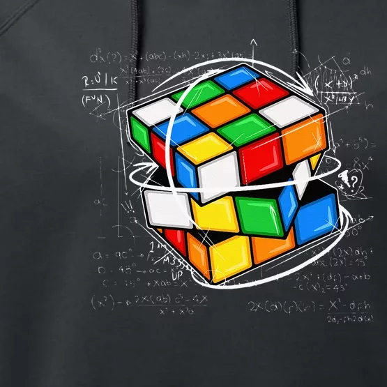 Math Cuber Speed Cubing Puzzle Lover Cube Performance Fleece Hoodie