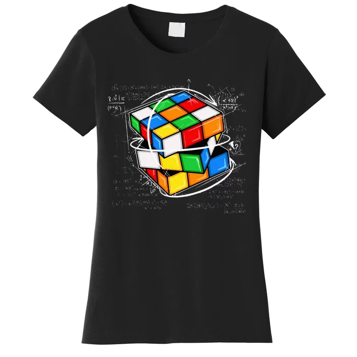 Math Cuber Speed Cubing Puzzle Lover Cube Women's T-Shirt