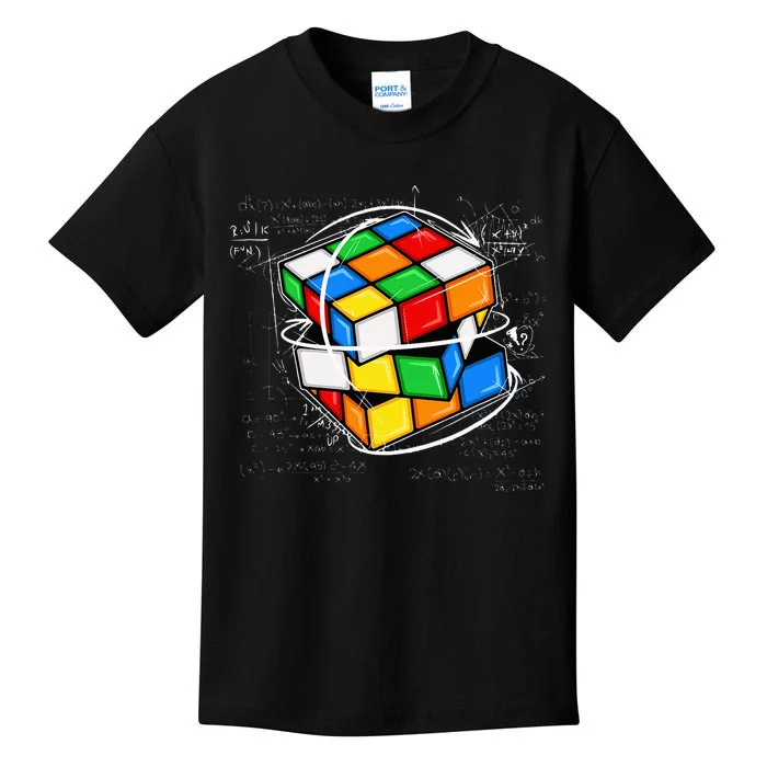 Math Cuber Speed Cubing Puzzle Lover Cube Kids T-Shirt