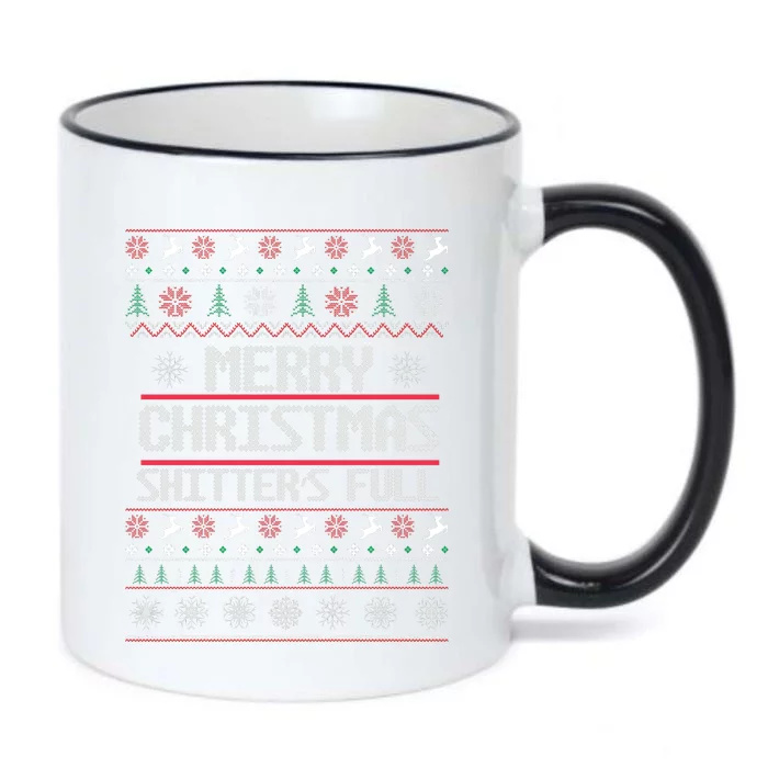 Merry Christmas Shitters Full Funny Ugly Christmas Christmas VacationChristmas V Black Color Changing Mug