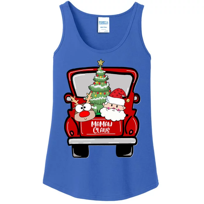 Mamaw Claus Santa Reindeer In Truck Christmas Mamaw Funny Gift Meaningful Gift Ladies Essential Tank