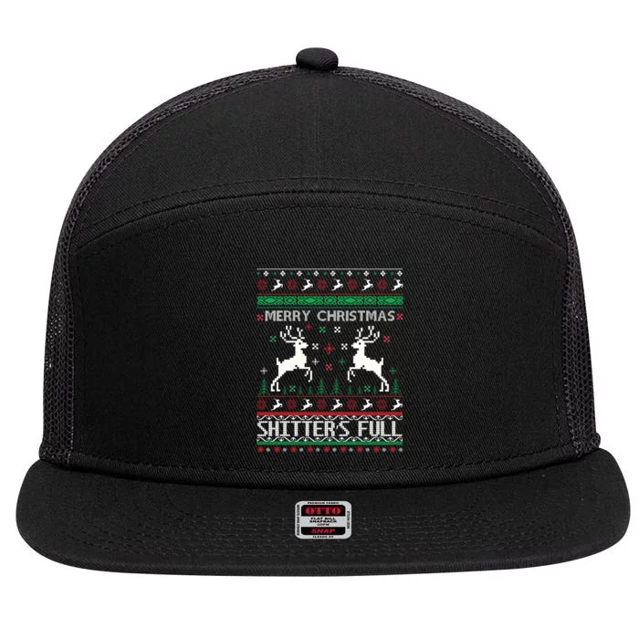 Merry Christmas Shitters Full Movie Ugly Christmas Christmas VacationChristmas V 7 Panel Mesh Trucker Snapback Hat