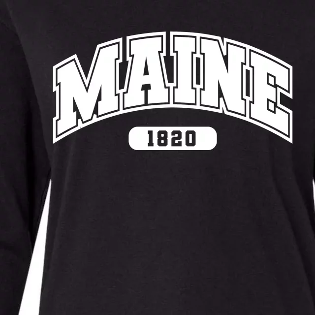 Maine Collegiate Style 1820 Womens Cotton Relaxed Long Sleeve T-Shirt