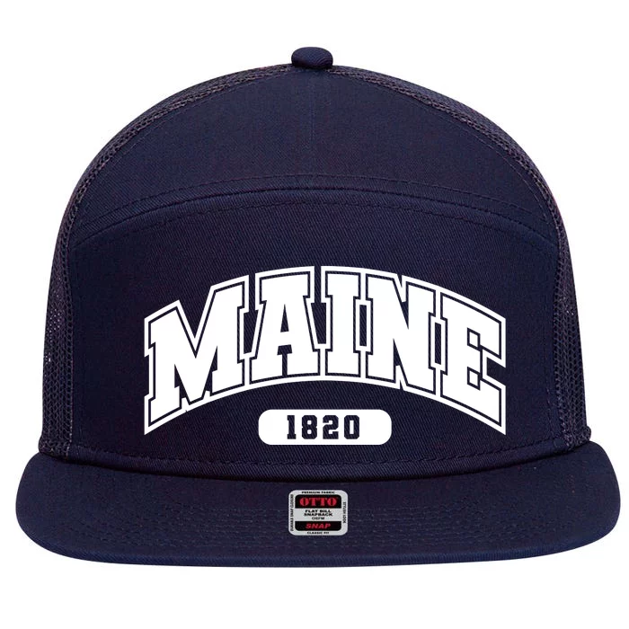 Maine Collegiate Style 1820 7 Panel Mesh Trucker Snapback Hat