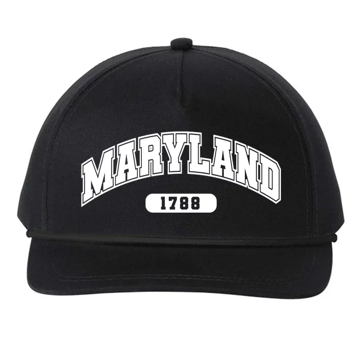 Maryland Collegiate Style 1788 Snapback Five-Panel Rope Hat