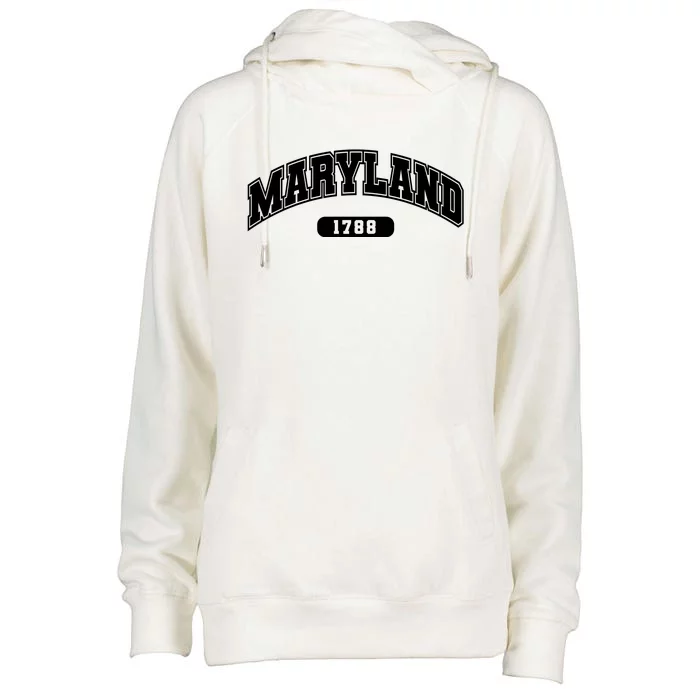 Maryland Collegiate Style 1788 Womens Funnel Neck Pullover Hood