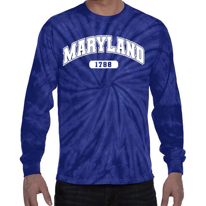 Maryland Collegiate Style 1788 Tie-Dye Long Sleeve Shirt