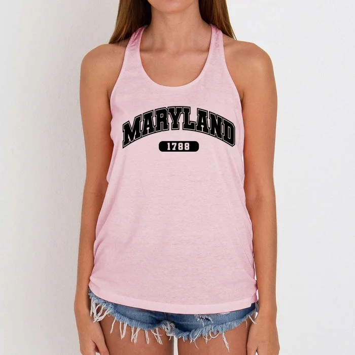 Maryland Collegiate Style 1788 Women's Knotted Racerback Tank