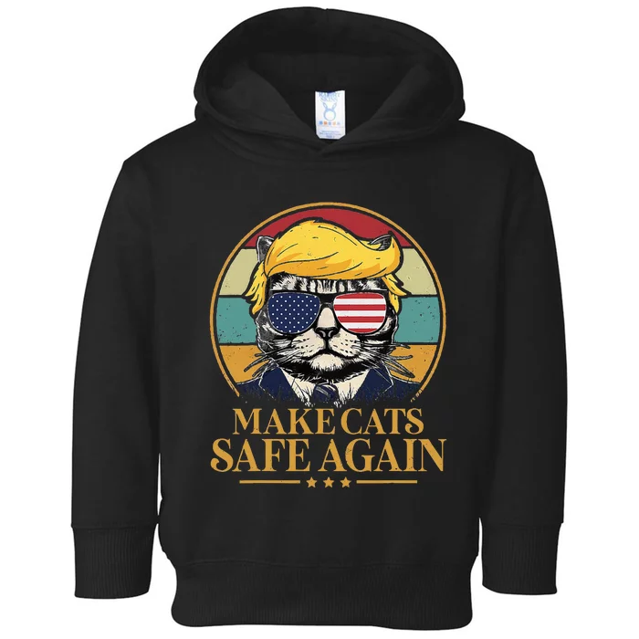 Make Cats Safe Again Trump 2024 Save Our Pets Toddler Hoodie