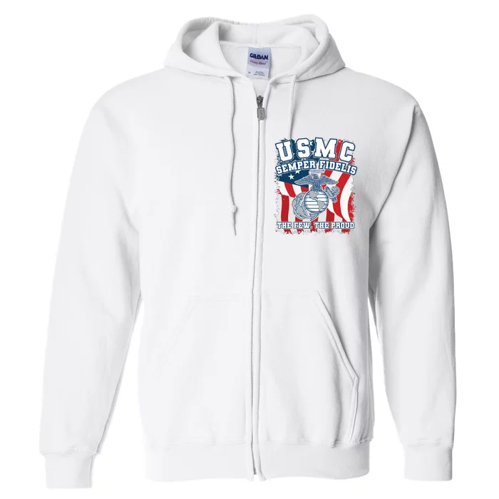 Marine Corps Semper Fidelis The Few The Proud Lucky Ride Full Zip Hoodie