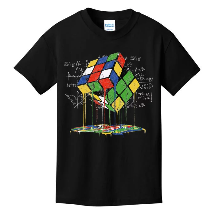 Melting Cube Speed Cubing Vintage Puzzle Math Kids T-Shirt