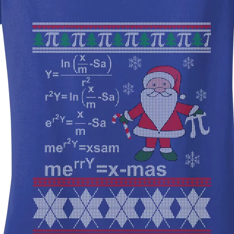 Merry Christmas Sweater Funny Xmas Gift Math Teacher Gift Women's V-Neck T-Shirt