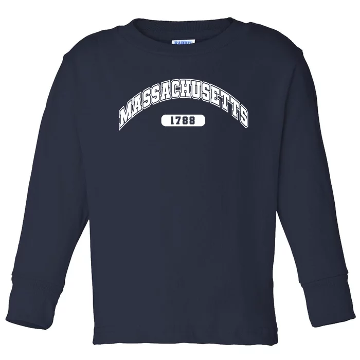 Massachusetts Collegiate Style 1788 Toddler Long Sleeve Shirt