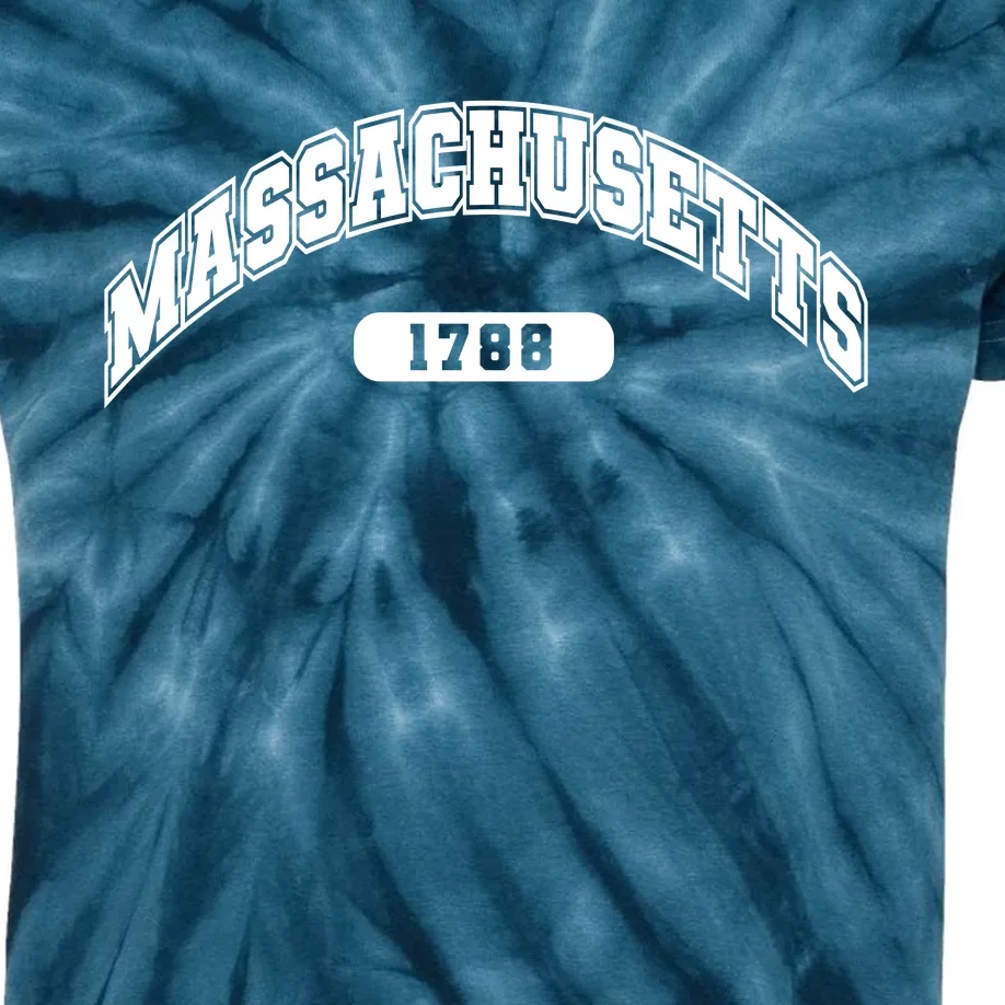 Massachusetts Collegiate Style 1788 Kids Tie-Dye T-Shirt