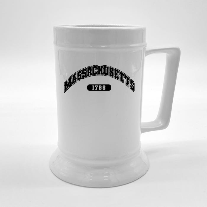 Massachusetts Collegiate Style 1788 Front & Back Beer Stein