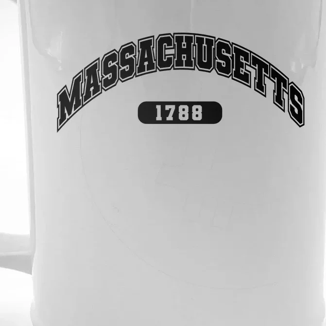 Massachusetts Collegiate Style 1788 Front & Back Beer Stein