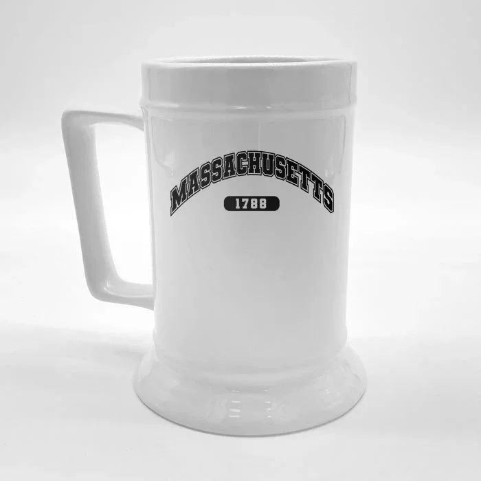 Massachusetts Collegiate Style 1788 Front & Back Beer Stein