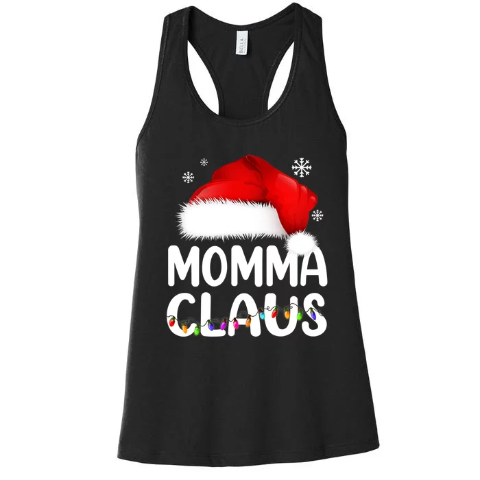 Momma Claus Shirt Christmas Pajama Family Matching Xmas Women's Racerback Tank