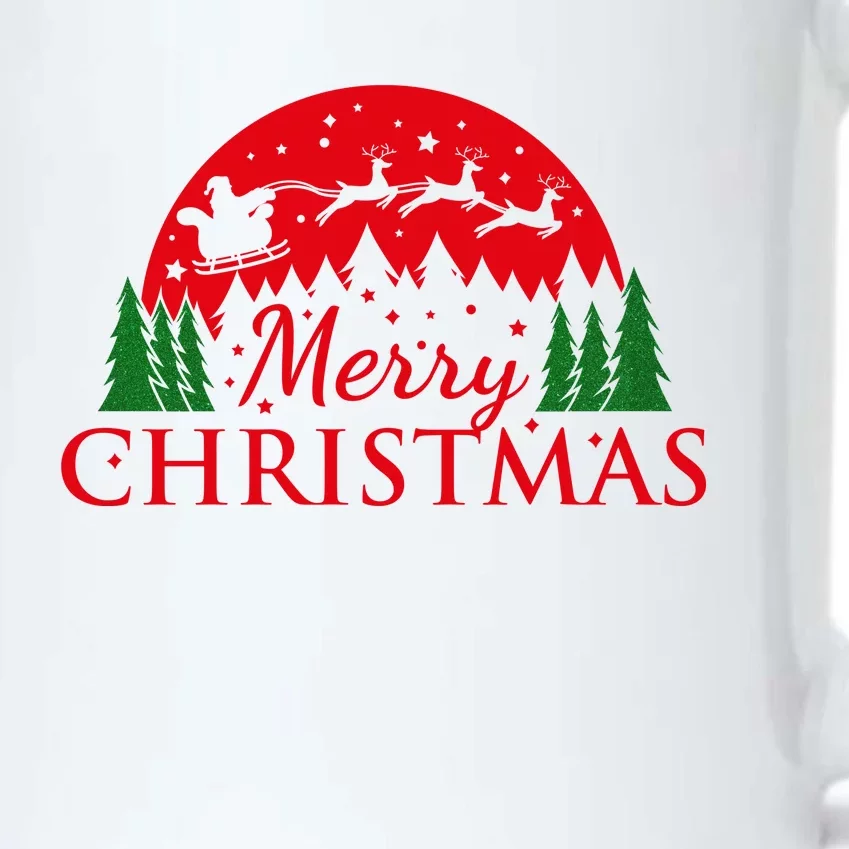 Merry Christmas Santa Reindeer Holiday Gift Black Color Changing Mug