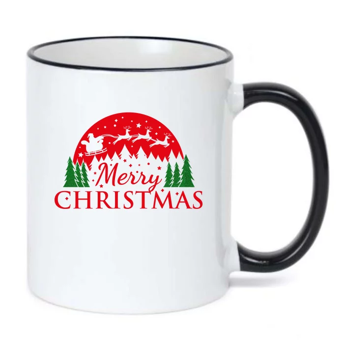 Merry Christmas Santa Reindeer Holiday Gift Black Color Changing Mug