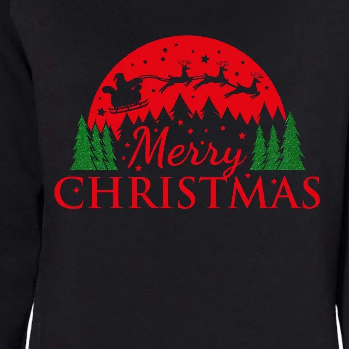 Merry Christmas Santa Reindeer Holiday Gift Womens California Wash Sweatshirt