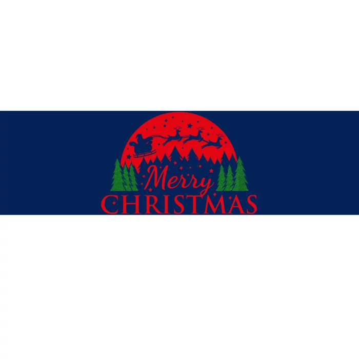 Merry Christmas Santa Reindeer Holiday Gift Bumper Sticker