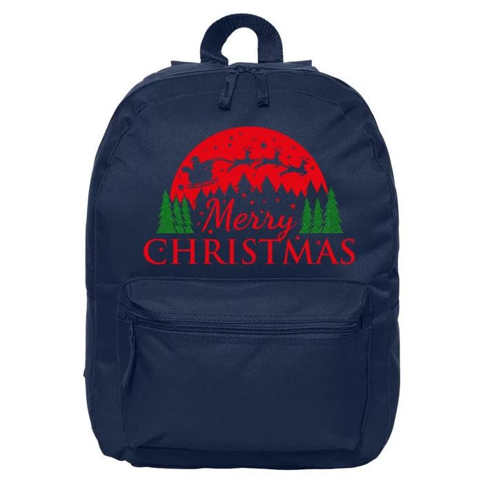 Merry Christmas Santa Reindeer Holiday Gift 16 in Basic Backpack