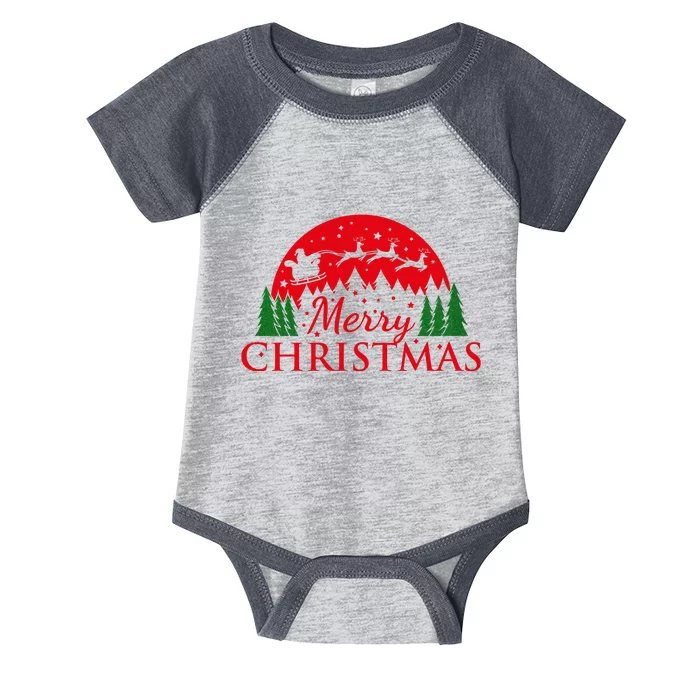 Merry Christmas Santa Reindeer Holiday Gift Infant Baby Jersey Bodysuit