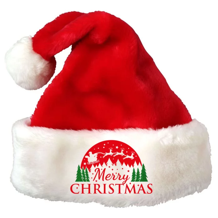 Merry Christmas Santa Reindeer Holiday Gift Premium Christmas Santa Hat