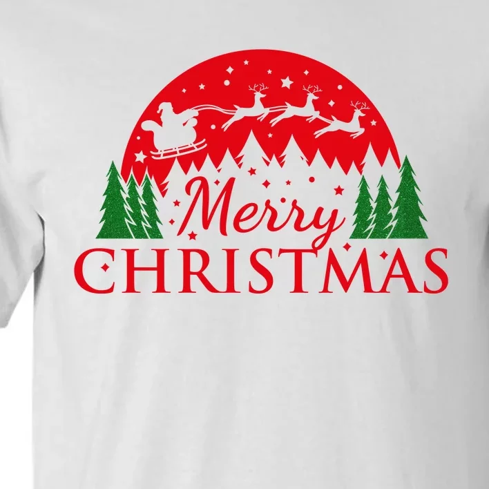 Merry Christmas Santa Reindeer Holiday Gift Tall T-Shirt