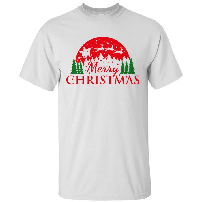 Merry Christmas Santa Reindeer Holiday Gift Tall T-Shirt