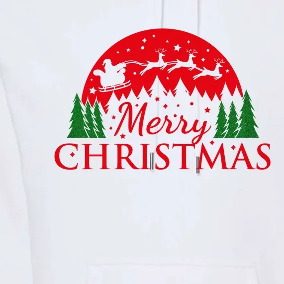 Merry Christmas Santa Reindeer Holiday Gift Premium Hoodie