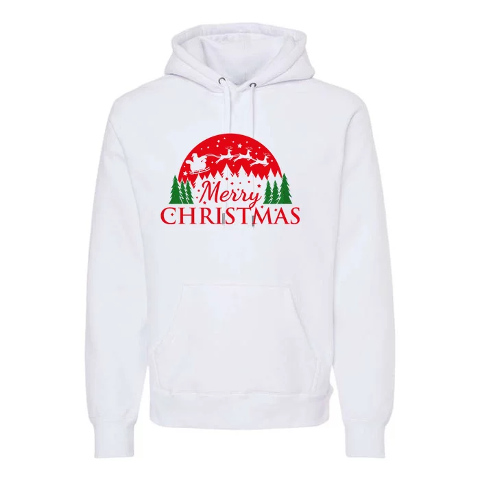 Merry Christmas Santa Reindeer Holiday Gift Premium Hoodie