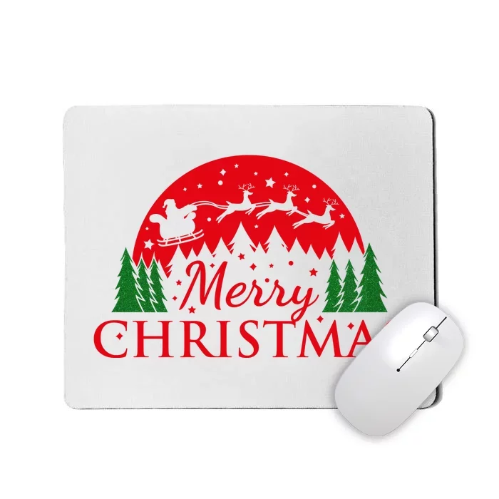 Merry Christmas Santa Reindeer Holiday Gift Mousepad