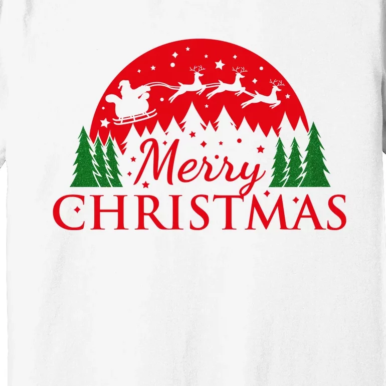 Merry Christmas Santa Reindeer Holiday Gift Premium T-Shirt