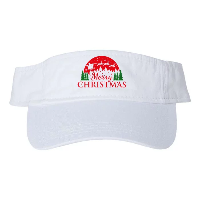 Merry Christmas Santa Reindeer Holiday Gift Valucap Bio-Washed Visor