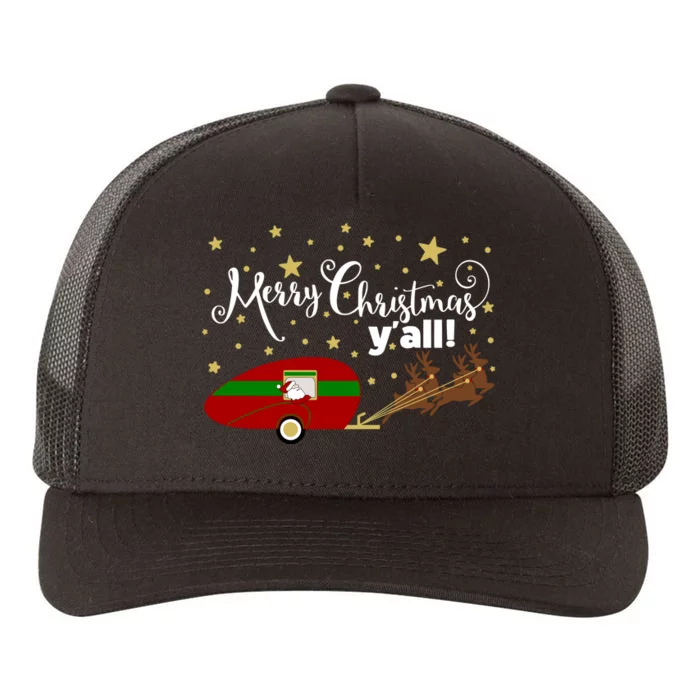 Merry Christmas Santa's Sleigh Yupoong Adult 5-Panel Trucker Hat