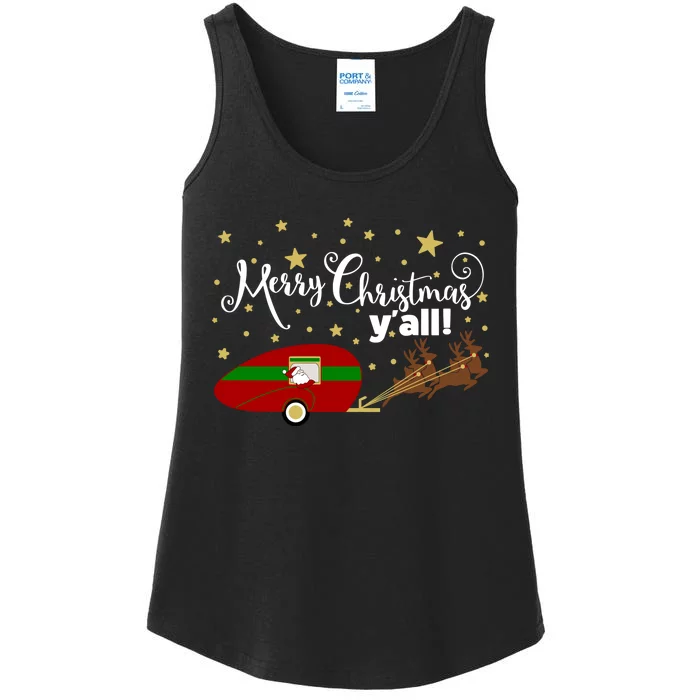 Merry Christmas Santa's Sleigh Ladies Essential Tank